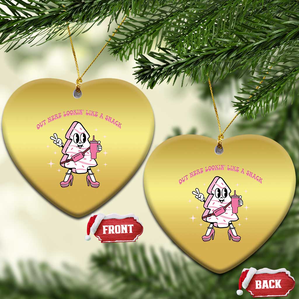 Pink Christmas Tree Cake Christmas Ornament Out Here Lookin Like A Snack Boujee Xmas TS10 Heart Gold Print Your Wear