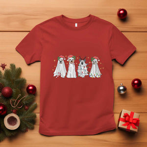 Christmas Ghost Dog T Shirt TS10 Red Print Your Wear