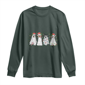 Christmas Ghost Dog Long Sleeve Shirt TS10 Dark Forest Green Print Your Wear