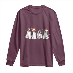 Christmas Ghost Dog Long Sleeve Shirt TS10 Maroon Print Your Wear