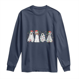 Christmas Ghost Dog Long Sleeve Shirt TS10 Navy Print Your Wear