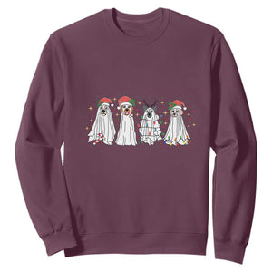 Christmas Ghost Dog Sweatshirt TS10 Maroon Print Your Wear