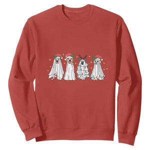 Christmas Ghost Dog Sweatshirt TS10 Red Print Your Wear