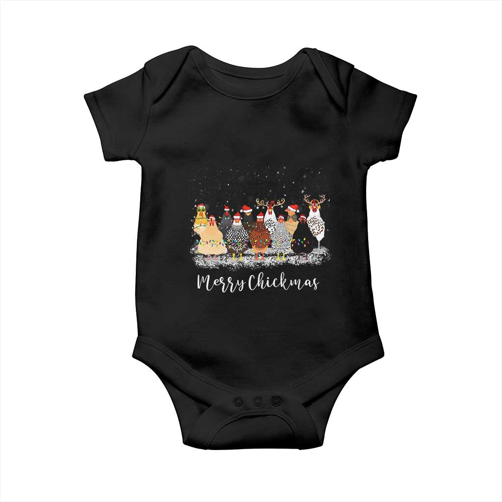 ute Christmas Chickens Baby Onesie Xmas Farm Animals TS10 Black Print Your Wear