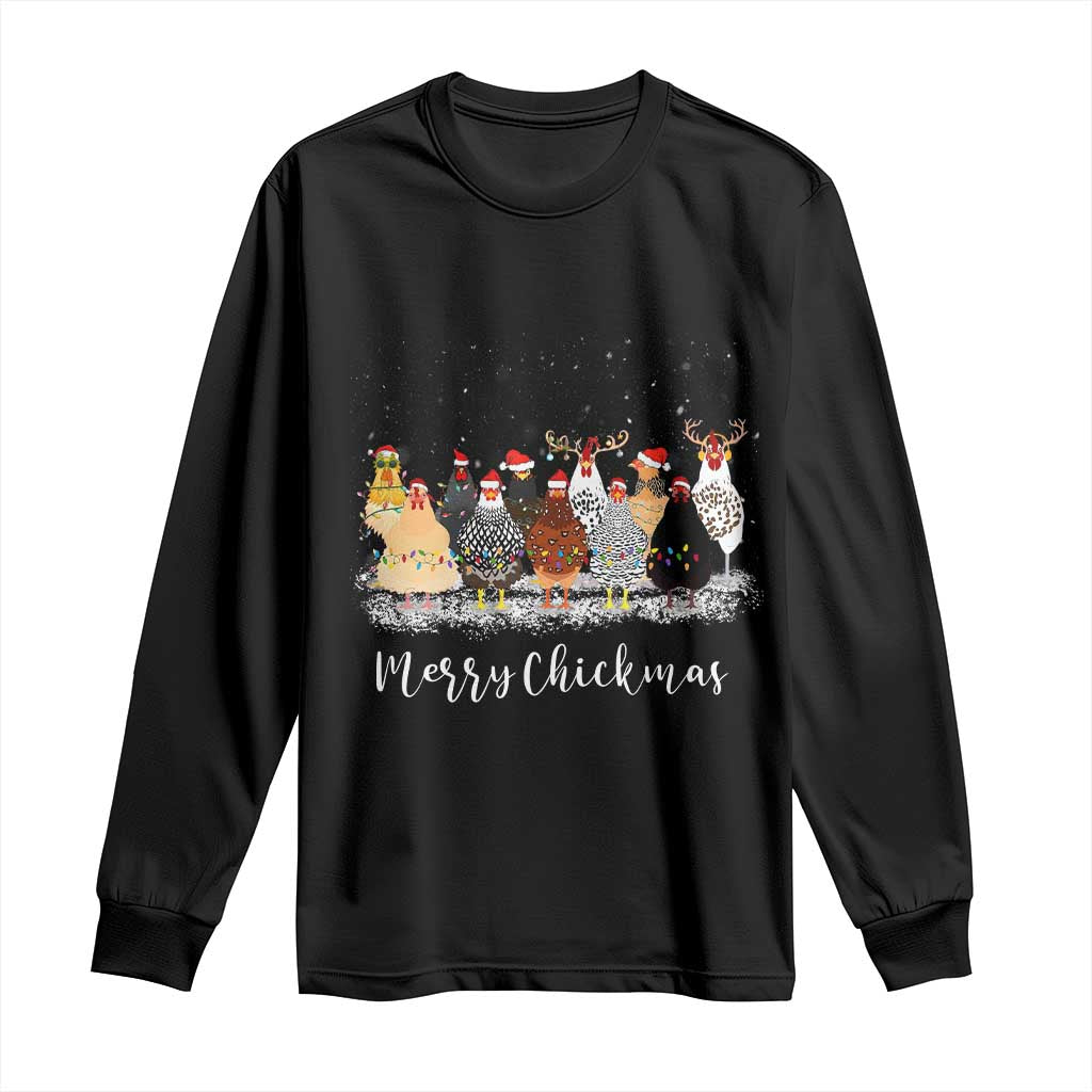 ute Christmas Chickens Long Sleeve Shirt Xmas Farm Animals TS10 Black Print Your Wear