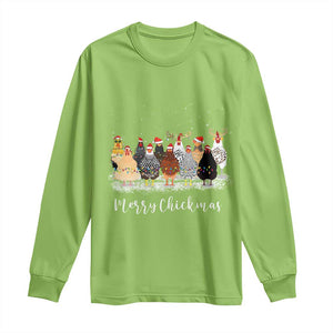 ute Christmas Chickens Long Sleeve Shirt Xmas Farm Animals TS10 Lime Print Your Wear