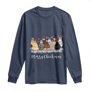 ute Christmas Chickens Long Sleeve Shirt Xmas Farm Animals TS10 Navy Print Your Wear