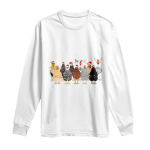 ute Christmas Chickens Long Sleeve Shirt Xmas Farm Animals TS10 White Print Your Wear