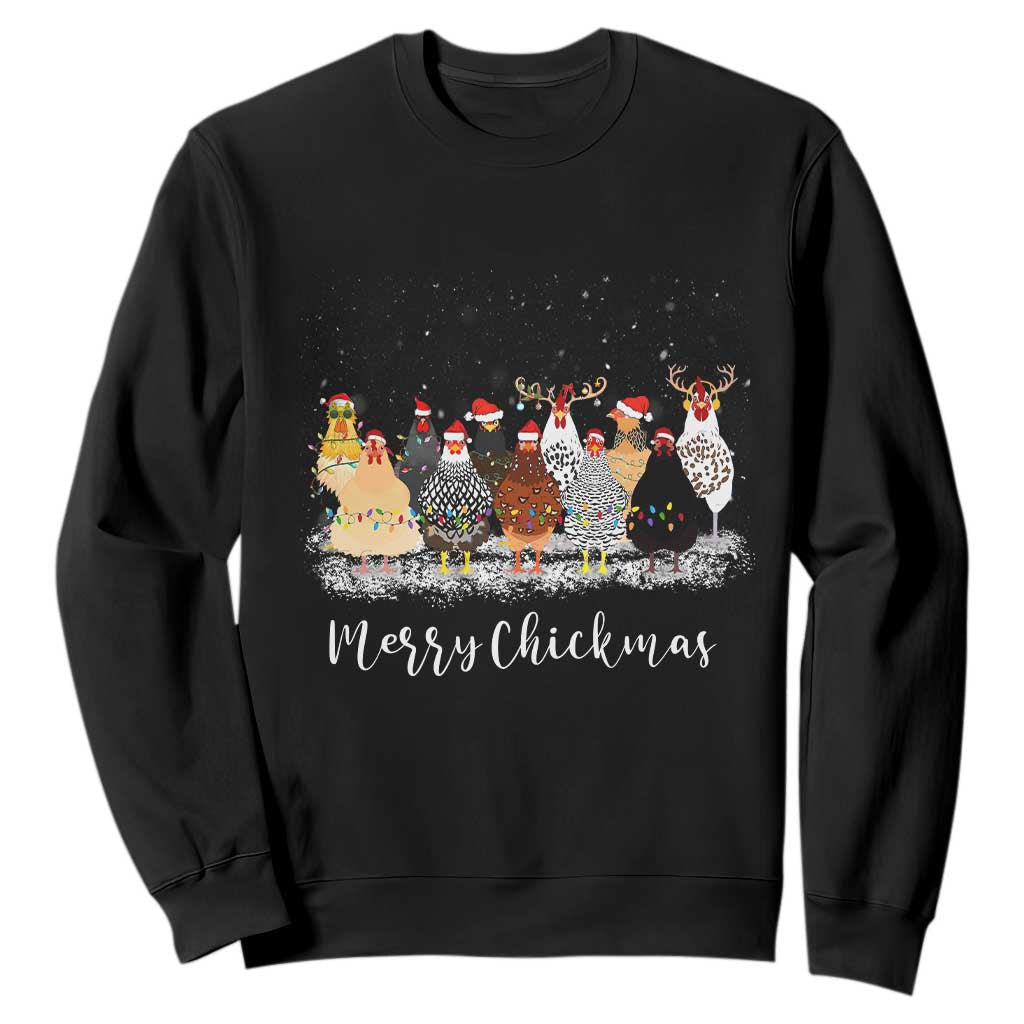 ute Christmas Chickens Sweatshirt Xmas Farm Animals TS10 Black Print Your Wear