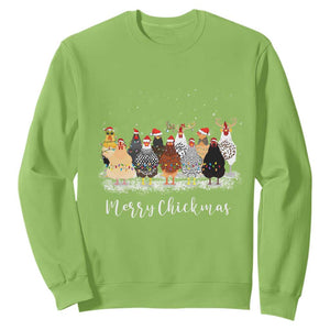 ute Christmas Chickens Sweatshirt Xmas Farm Animals TS10 Lime Print Your Wear