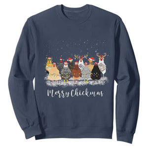 ute Christmas Chickens Sweatshirt Xmas Farm Animals TS10 Navy Print Your Wear