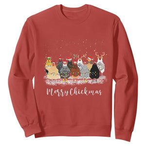 ute Christmas Chickens Sweatshirt Xmas Farm Animals TS10 Red Print Your Wear