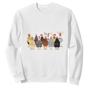 ute Christmas Chickens Sweatshirt Xmas Farm Animals TS10 White Print Your Wear