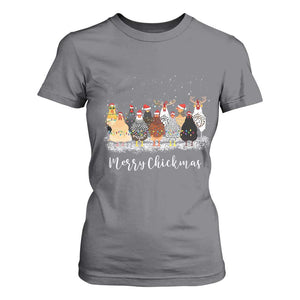 ute Christmas Chickens T Shirt For Women Xmas Farm Animals TS10 Charcoal Print Your Wear