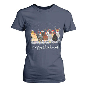 ute Christmas Chickens T Shirt For Women Xmas Farm Animals TS10 Navy Print Your Wear