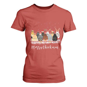 ute Christmas Chickens T Shirt For Women Xmas Farm Animals TS10 Red Print Your Wear