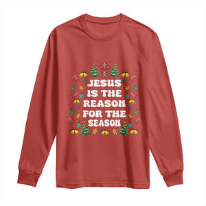 Christian Christmas Long Sleeve Shirt Ugly Christmas Sweaters Jesus Is The Reason For The Season TS10 Red Print Your Wear