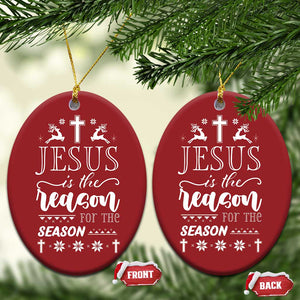 Christian Xmas Christmas Ornament Jesus Is The Reason For The Season Xmas Faith TS10 Oval Red Print Your Wear