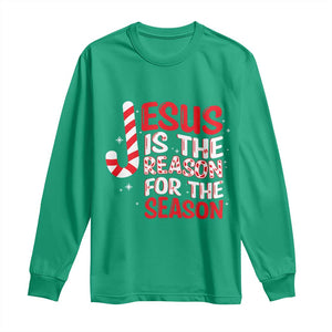 Christian Christmas Long Sleeve Shirt Jesus Is The Reason For The Season TS10 Irish Green Print Your Wear