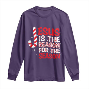 Christian Christmas Long Sleeve Shirt Jesus Is The Reason For The Season TS10 Purple Print Your Wear