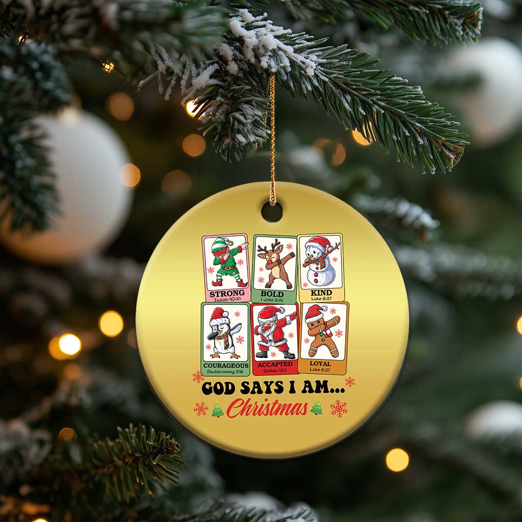 Religious Xmas Christmas Ornament God Says I Am Christian Bible TS10 Print Your Wear