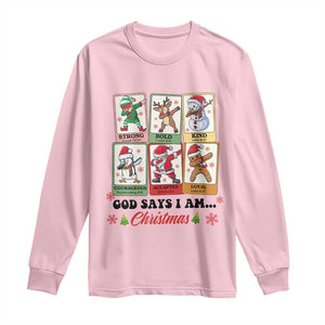 Religious Christmas Long Sleeve Shirt God Says I Am Xmas Christian Bible TS10 Light Pink Print Your Wear