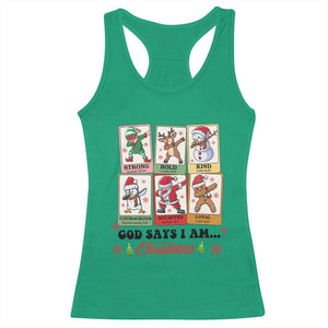 Religious Christmas Racerback Tank Top God Says I Am Xmas Christian Bible TS10 Irish Green Print Your Wear