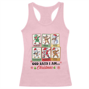 Religious Christmas Racerback Tank Top God Says I Am Xmas Christian Bible TS10 Light Pink Print Your Wear