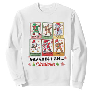 Religious Christmas Sweatshirt God Says I Am Xmas Christian Bible TS10 White Print Your Wear