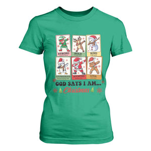 Religious Christmas T Shirt For Women God Says I Am Xmas Christian Bible TS10 Irish Green Print Your Wear