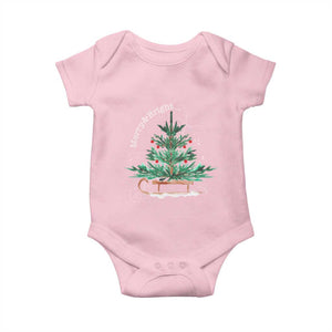 Merry and Bright Christmas Sleigh Baby Onesie TS10 Light Pink Print Your Wear