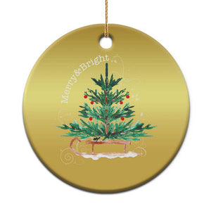 Merry and Bright Xmas Sleigh Christmas Ornament TS10 Print Your Wear