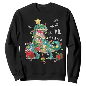 Dinosaur Christmas Sweatshirt Tree Lights Xmas Boys Men TS10 Black Print Your Wear