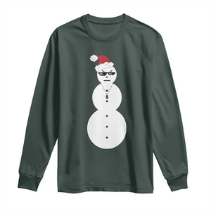 Funny Angry Snowman Long Sleeve Shirt Gangster Snowmen Rap Hip Hop TS10 Dark Forest Green Print Your Wear