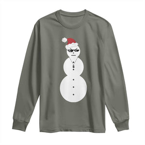 Funny Angry Snowman Long Sleeve Shirt Gangster Snowmen Rap Hip Hop TS10 Military Green Print Your Wear