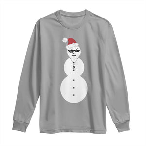 Funny Angry Snowman Long Sleeve Shirt Gangster Snowmen Rap Hip Hop TS10 Sport Gray Print Your Wear