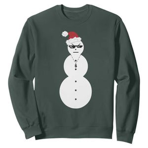 Funny Angry Snowman Sweatshirt Gangster Snowmen Rap Hip Hop TS10 Dark Forest Green Print Your Wear