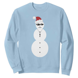 Funny Angry Snowman Sweatshirt Gangster Snowmen Rap Hip Hop TS10 Light Blue Print Your Wear