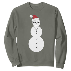 Funny Angry Snowman Sweatshirt Gangster Snowmen Rap Hip Hop TS10 Military Green Print Your Wear