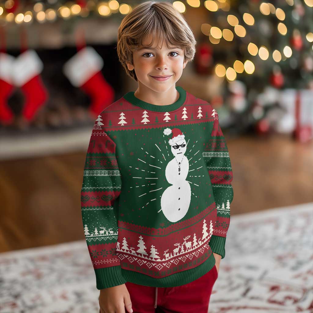 Funny Angry Snowman Knit Sweatshirt Gangster Snowmen Rap Hip Hop TS10 Christmas Print Your Wear
