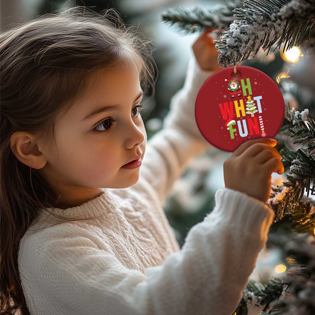 Funny Xmas Santa Christmas Ornament Oh What Fun Christmas Tree And Wreath TS10 Print Your Wear