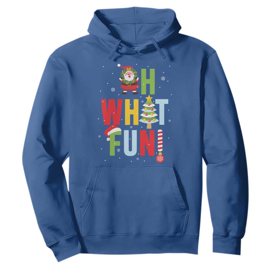 Funny Christmas Santa Hoodie Oh What Fun Christmas Tree And Wreath TS10 Royal Blue Print Your Wear