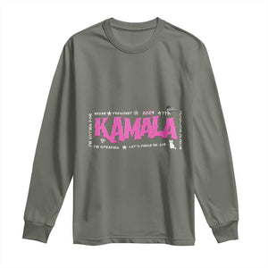 Kamala Harris 47th US President America 2024 Election Long Sleeve Shirt I'm Speaking TS10 Military Green Print Your Wear