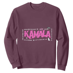 Kamala Harris 47th US President America 2024 Election Sweatshirt I'm Speaking TS10 Maroon Print Your Wear