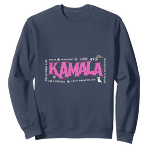 Kamala Harris 47th US President America 2024 Election Sweatshirt I'm Speaking TS10 Navy Print Your Wear