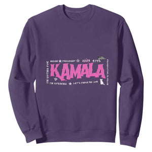 Kamala Harris 47th US President America 2024 Election Sweatshirt I'm Speaking TS10 Purple Print Your Wear