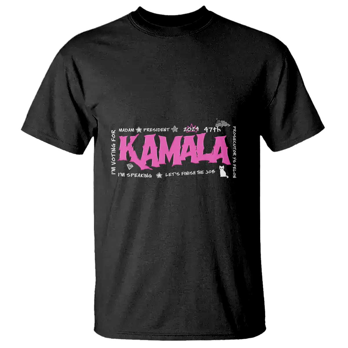 Kamala Harris 47th US President America 2024 Election T Shirt I'm Speaking TS10 Black Print Your Wear