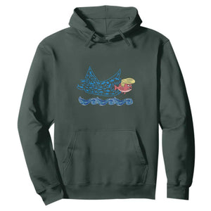 Kamala Fish Eat Fish Hoodie Funny Vote Blue Wave Madam President TS10 Dark Forest Green Print Your Wear