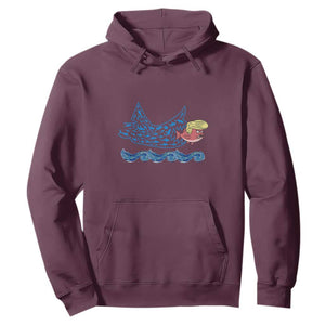 Kamala Fish Eat Fish Hoodie Funny Vote Blue Wave Madam President TS10 Maroon Print Your Wear