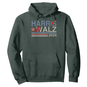 Funny Harris Walz 24 Hoodie Harry Balz 2024 Meme Democratics Vote TS10 Dark Forest Green Print Your Wear